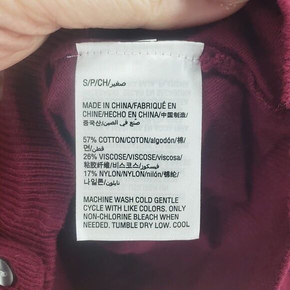 Karen Scott Small Merlot Cardigan Sweater (AQ) - Picture 4 of 7